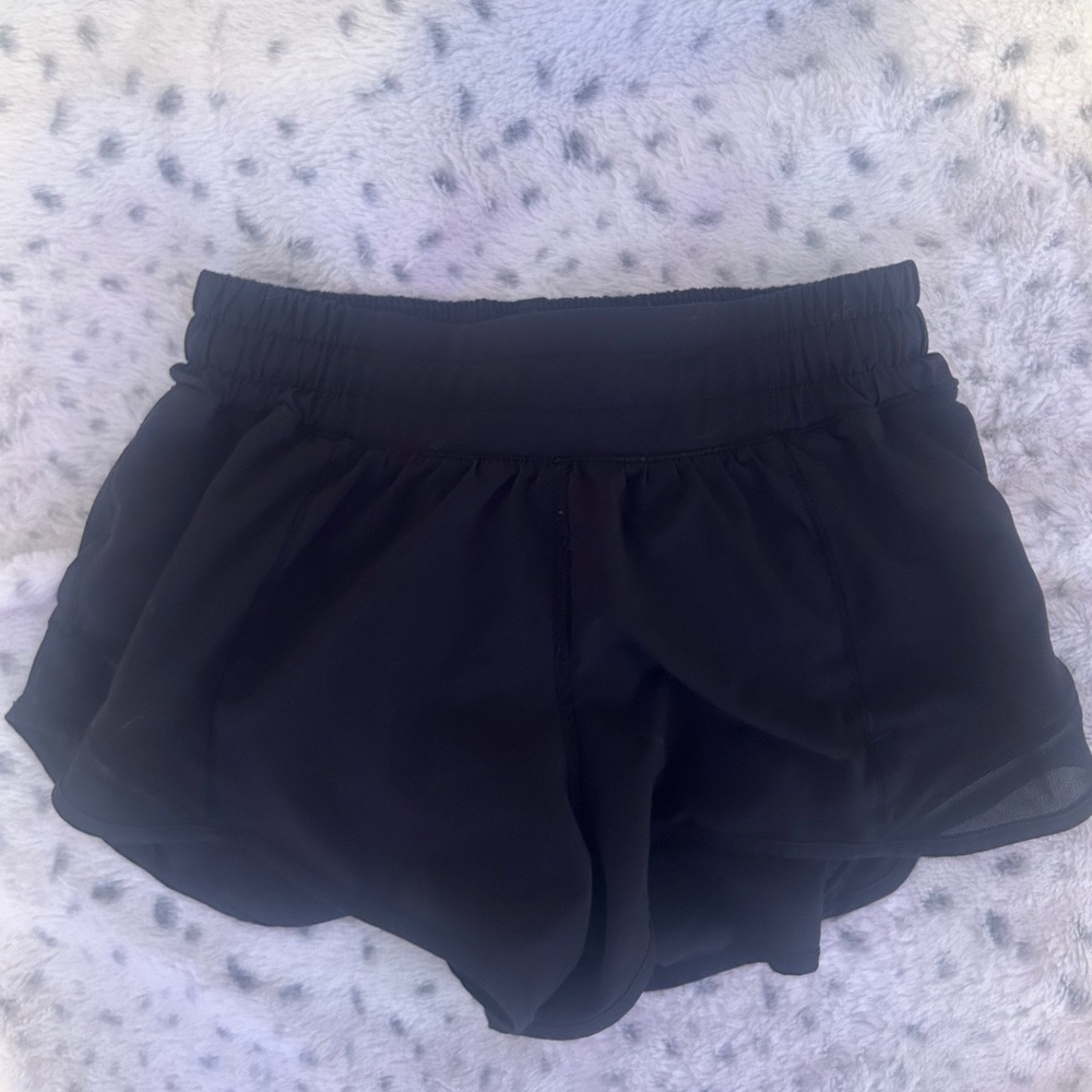 COPY - Black lululemon hotty hots size 0 logo is faded🩷